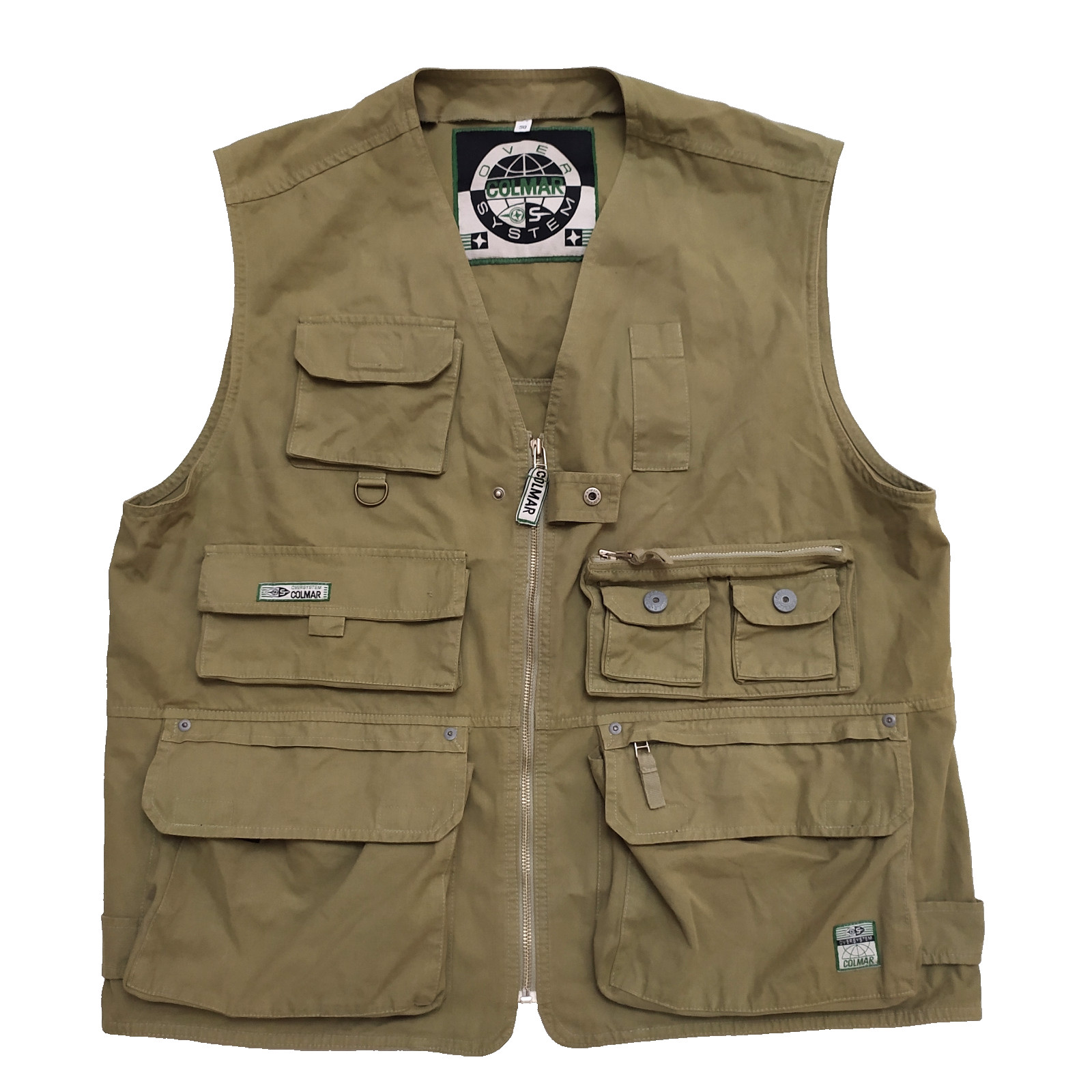 Colmar Ropa Deportiva Vintage Chaleco Caqui Chaleco Pesca Chaqueta Sin Mangas Talla L-50