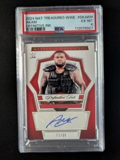 2024 Panini National Treasures WWE AKAM 11/99 Auto Definitive Ink #DK-AKM PSA 6