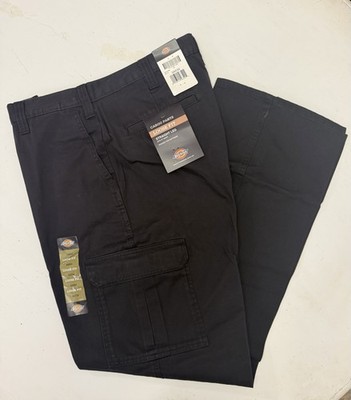 Dickies Mens Cargo Pant Mens 34/34 Relaxed Loose Fit Straight Leg Black Work