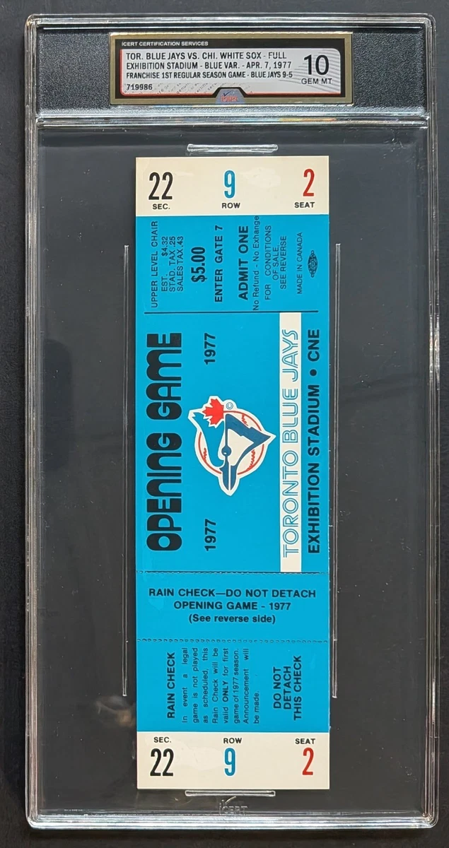 Toronto Blue Jays Baseball 1977 Vintage Sports Ticket Stubs for