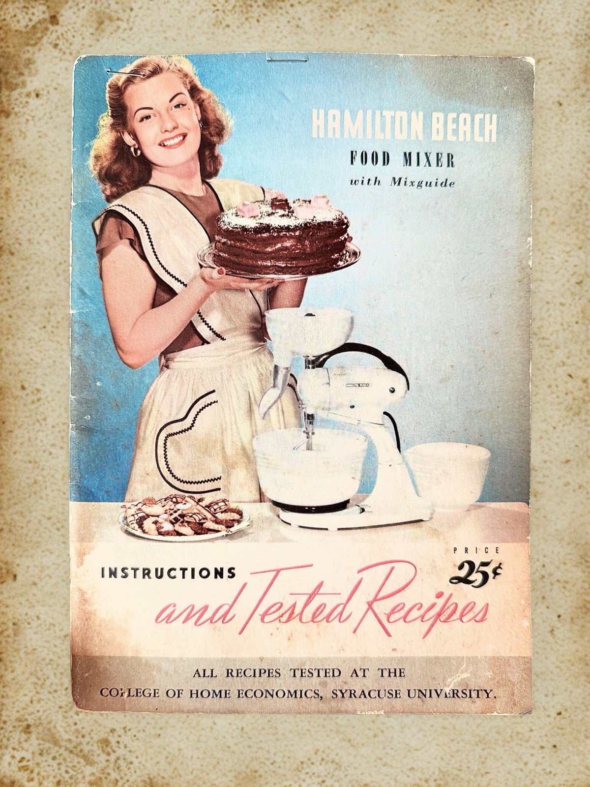 Vintage 1948 Hamilton Beach Model G Mixer Instructions & Tested Recipes Booklet