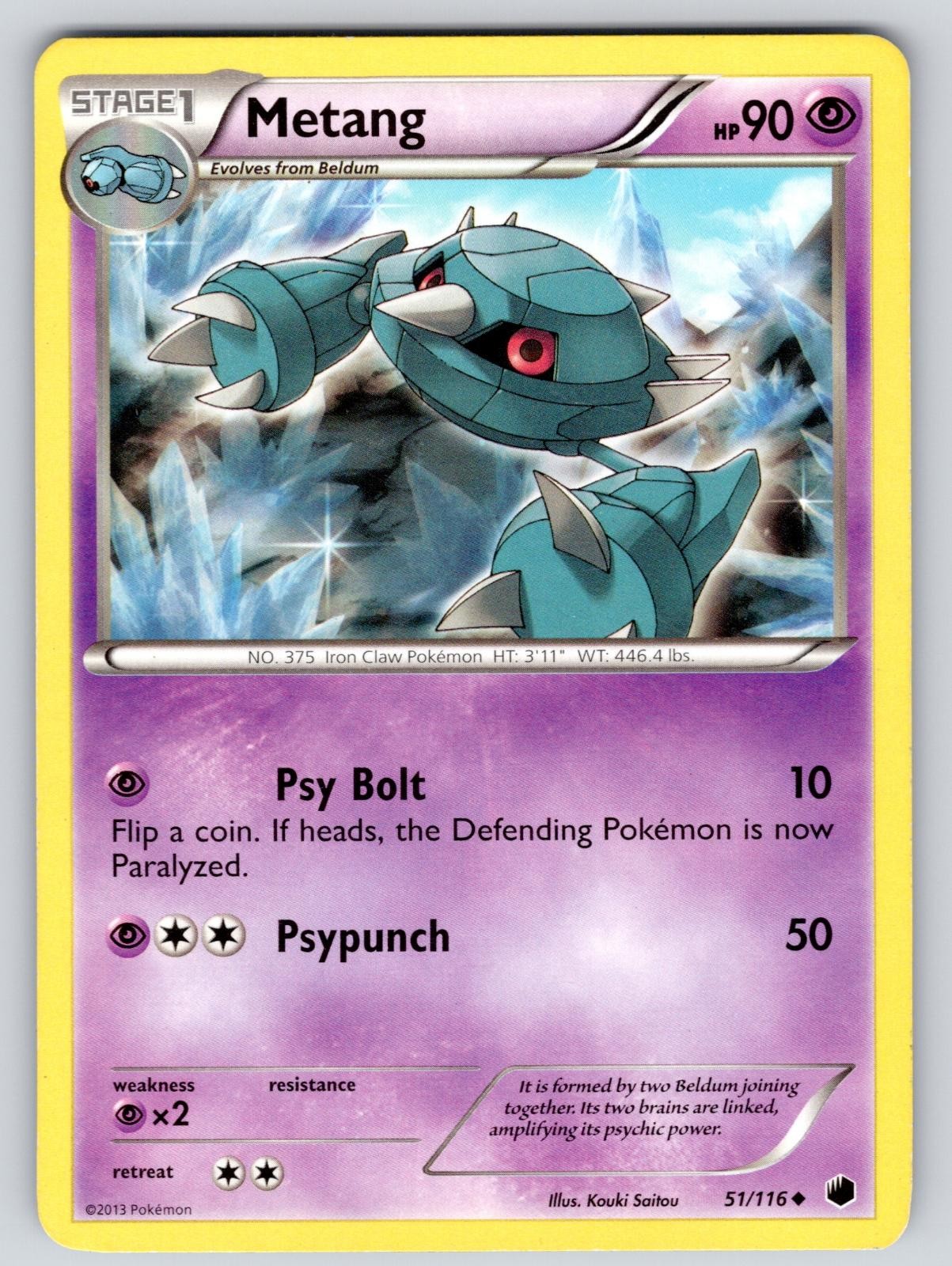 Metang 51/116 Uncommon Plasma Freeze Pokemon Moderately Played