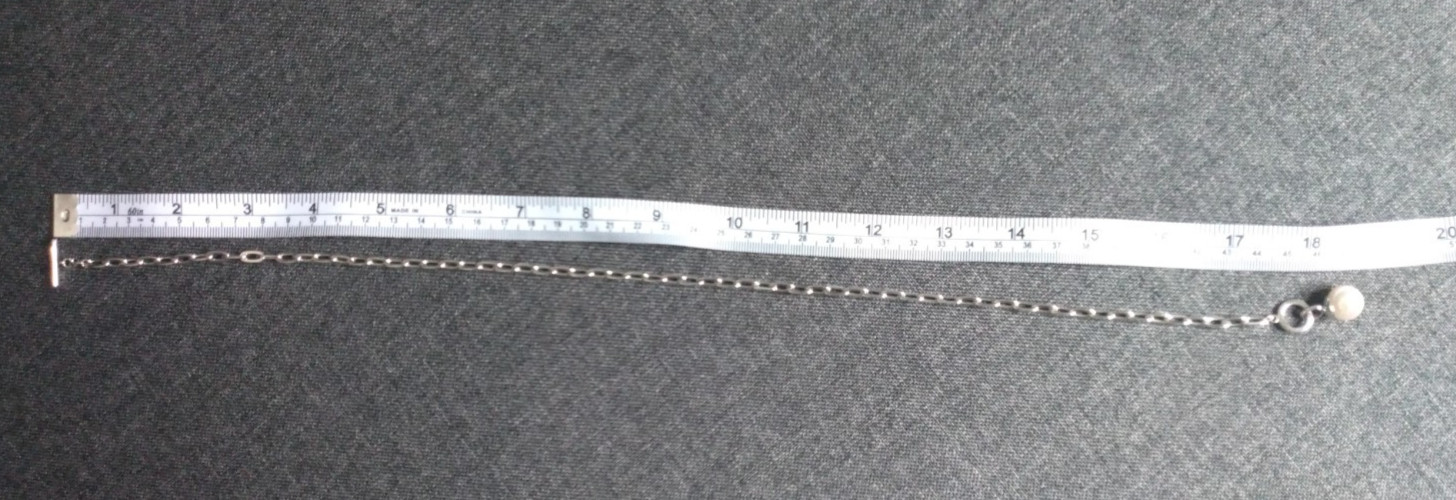 Paperclip Toggle Necklace with Simulated Pearl Si… - image 4