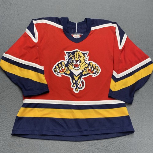 Vintage Florida Panthers Jersey Boys L/XL Red NHL Hockey CCM Made Canada 90s