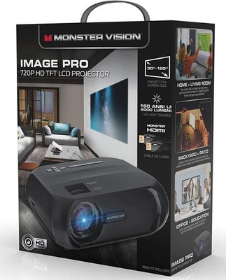 Monster Vision Image Pro 1080P HD TFT LCD Projector, 2000 Lumens (MHV1-1051) 