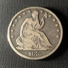 1876 Seated Liberty Half Dollar 50¢ 90% Silver