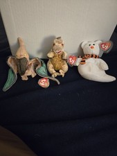 Ty Beanie Babies Lot Of 3 Plush Toys - Swoop, Toothy, and Quivers