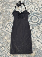 Killstar Black Gothic Halter Lace Up Corset Dress XS Bodycon Midi