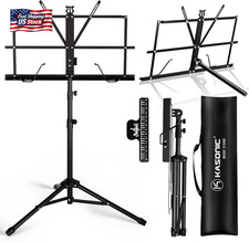 K KASONIC Music Stand, 2 in 1 Dual-Use Folding Sheet Music Stand Desktop Book