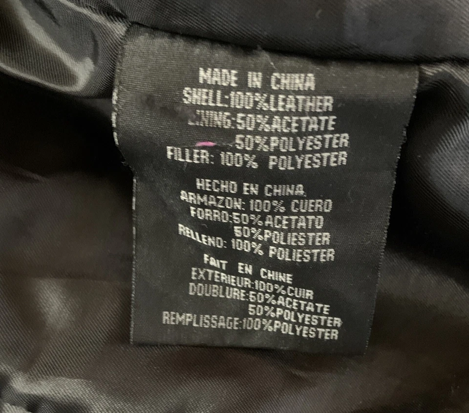 KC Collections Womens Black Long Sleeve Biker Jacket Size Large Button On Front - Image 4 of 4