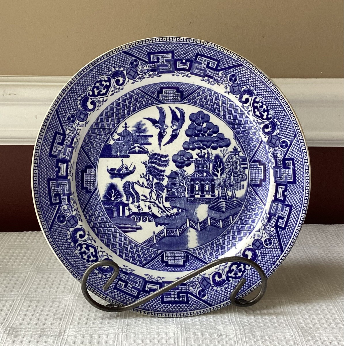 Antique Ridgway & Co. 1832 Blue & White Semi China Plate, England