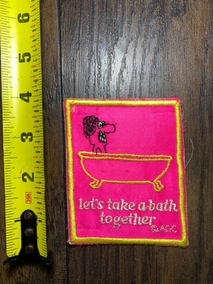 Vintage NOS  1970's Sew-on Patch LETS TAKE A BATH TOGETHER Counterculture