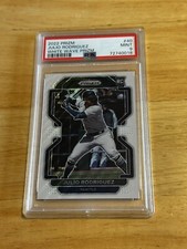 PSA 9 2022 Panini Prizm Julio Rodriguez White Wave Prizm RC #40