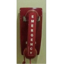 Emergency Red Telephone Preprogrammed To Call 911 When Picked Up Open Box