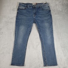 HUDSON & BARROW Jeans Mens 41x28 Straight Leg Stretch Blue Denim Medium Wash