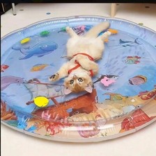 Palksky Cat Water Mat for Cats, Upgraded-Thicken Unbreakable Cat Splash Play Mat
