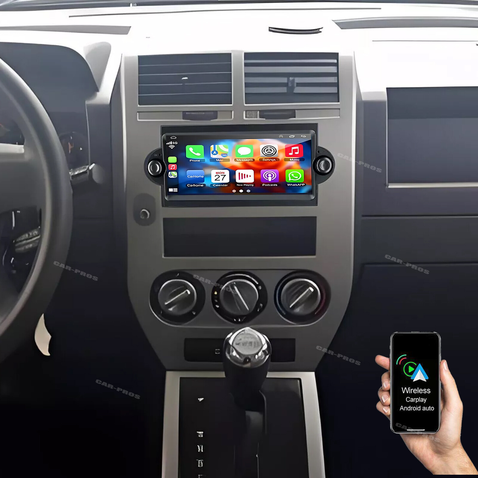 2007-2008 Jeep Compass Android 13 Touchscreen CarPlay Stereo with GPS Navigation