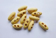6 Toggle Wooden Buttons - Light Natural Finish - 21mm x 8mmï¼7/8" x 3/8") - Woo