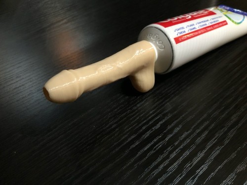 Novelty Penis Toothpaste Nozzle – 3D Printed Funny Gift, Condom Cap Included - Picture 5 of 10