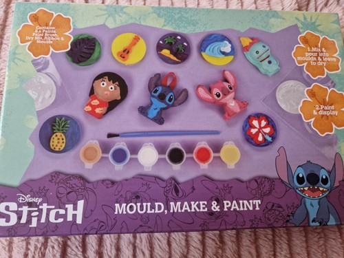 Disney Stitch Kit Peinture Enfant, Figurines En Plâtre à Peindre, Pots Et Pinceaux Peinture (Multi Stitch - 1 Pack