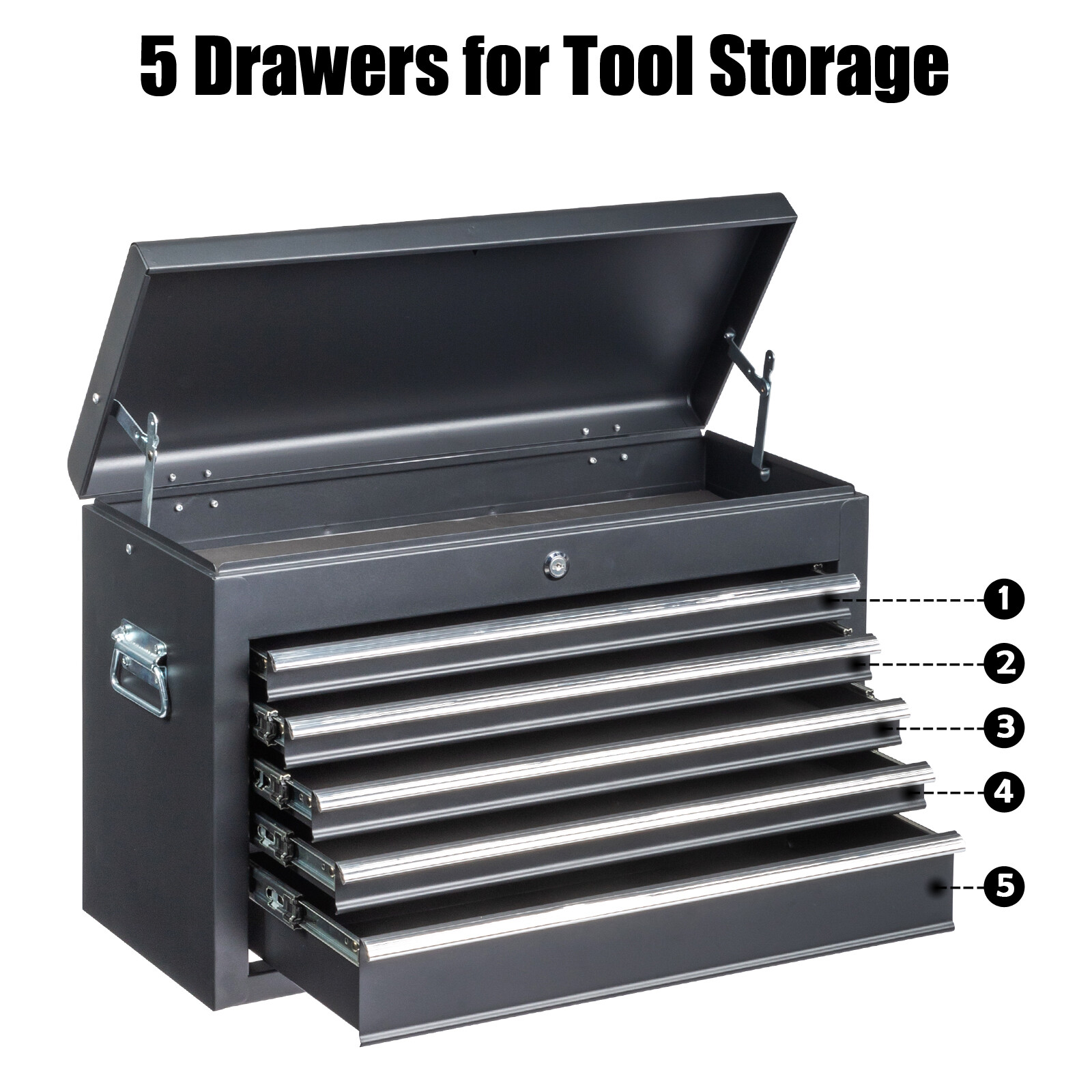 5-Drawer Tool Chest Metal Tool Storage Cabinet Tools Storage Cabinet Organizer