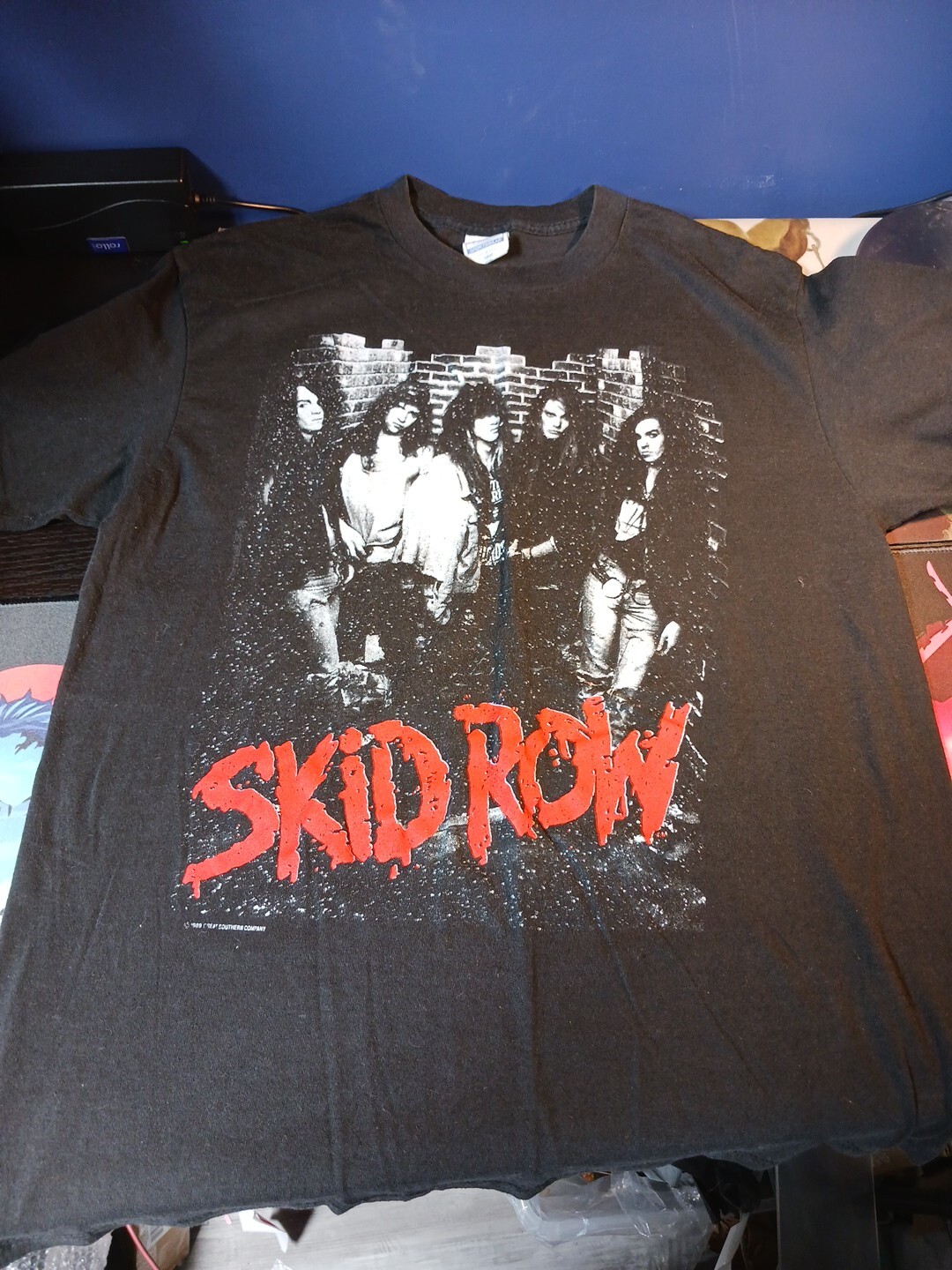 FILA T shirt nera vintage 1989 Skid Row Youth Gone Wild Sebastian Bach taglia L