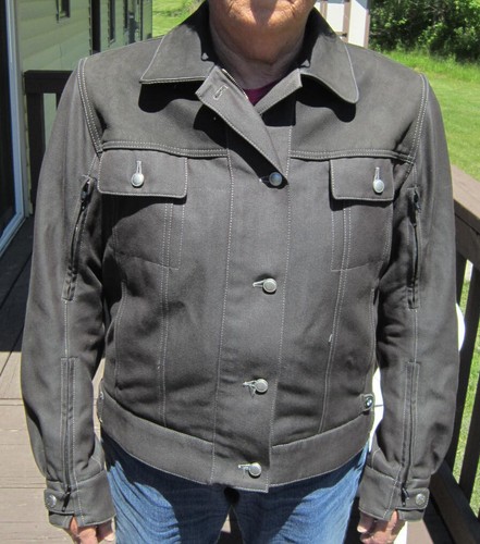 BMW Black Denim Motorcycle Jacket Size 