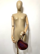 Vtg Moschino Jeans Red Heart Logo Wristlet Bag