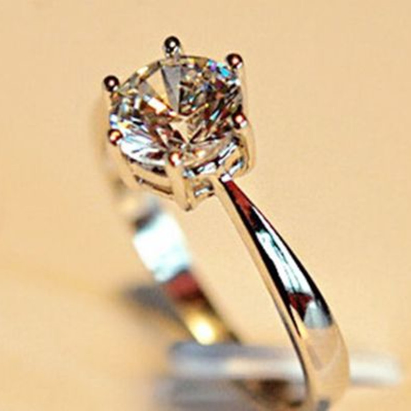 White Gold Plated 3 In 1 Solitaire AAA Cubic Zircon Crystal Wedding Engagement Ring Fashion Jewelry For Women (8) : Buy Online At Best Price In KSA - Souq Is Now - Foto 2