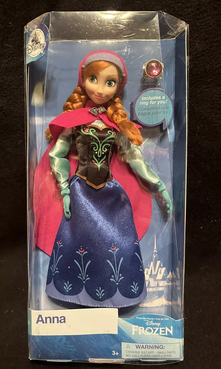 Disney Frozen Anna Small Doll in Travel Look, Posable with Removable Caoe &  Skirt 