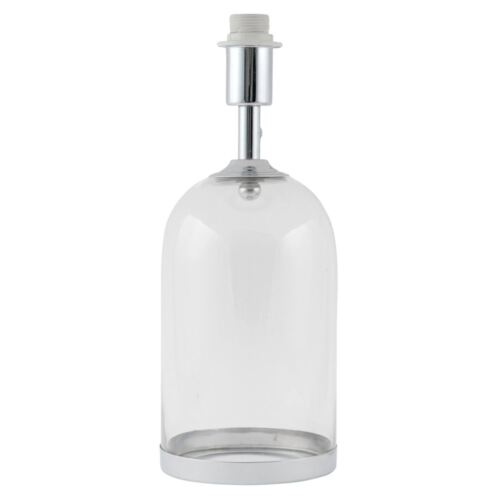 Bases de lampe de table vintage en verre chrome cloche uniquement lampe de chevet lampe d'appoint lumière - Photo 1/5