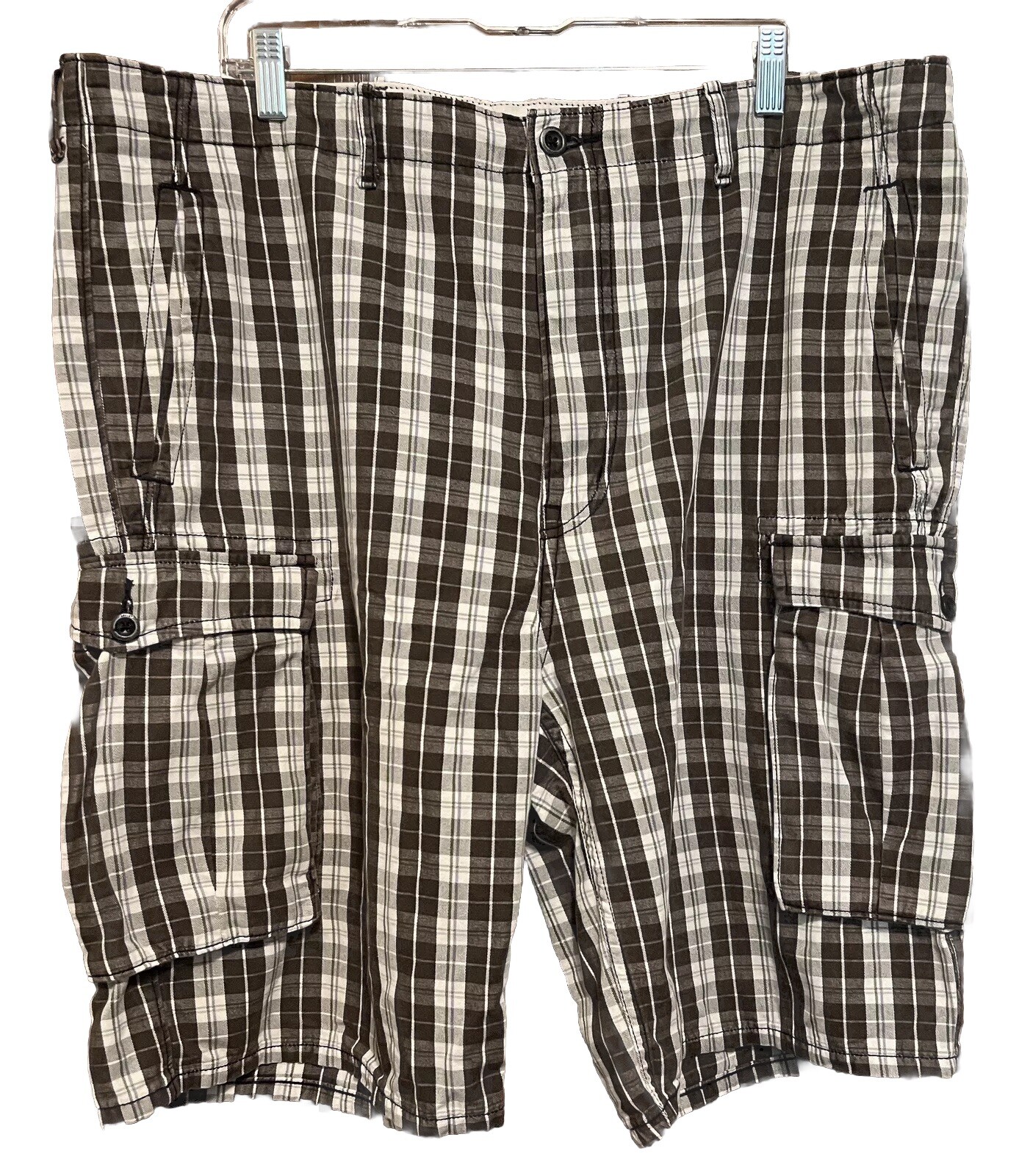 Levi’s Mens  Cargo Shorts Size 40 Plaid Brown/Beige Shorts White Tag