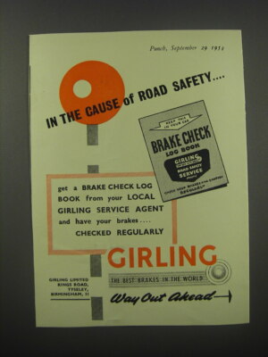 1954 Girling Brakes Ad - In the cause of Road Safety