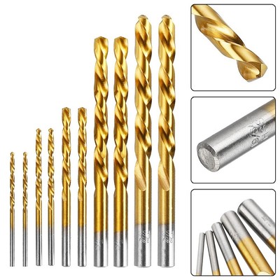 10 Pcs Left Hand Drill Bit Straight Shank Left Way HSS Drilling Tools 3.2-8.7mm