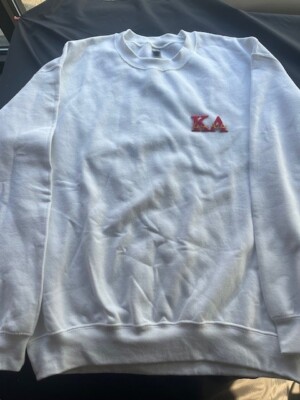 Kappa Alpha Order White Crewneck w/Embroidered Letters sz XL