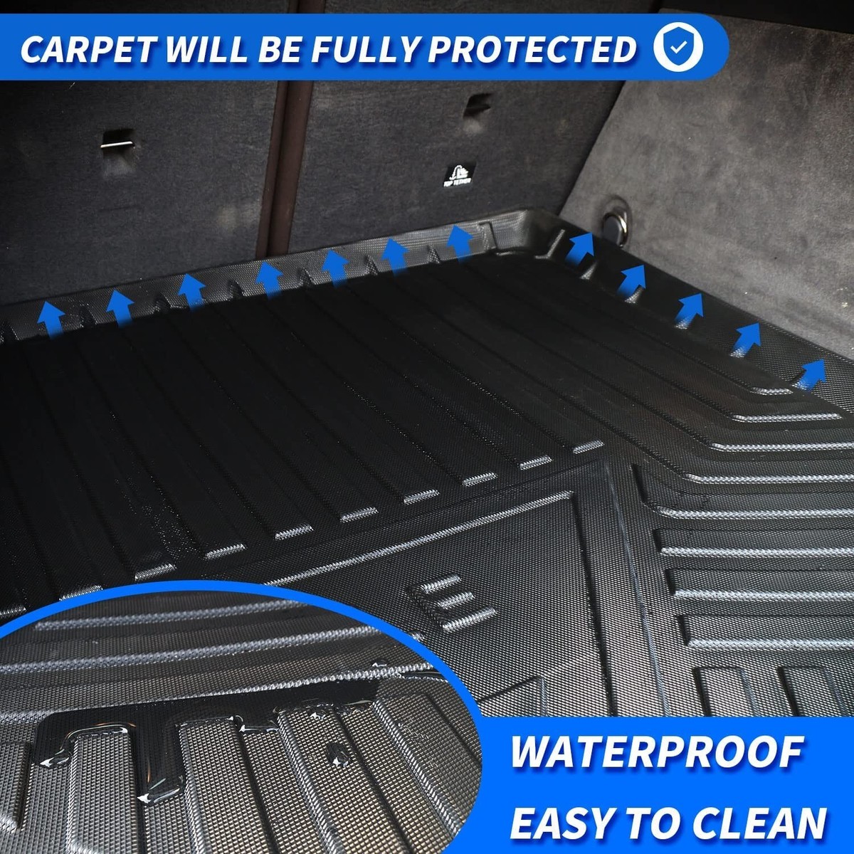 Liizoo Rear Cargo Liner For Mazda CX-5 2017-2024 – TPE Trunk Floor Mat, Black