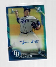 Jaime Schultz 2016 Bowman Chrome Blue Refractor 15/150 Auto Autograph Prospect