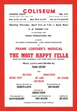 Frank Loesser "MOST HAPPY FELLA" Inia Wiata / Art Lund 1960 London Opening Flyer