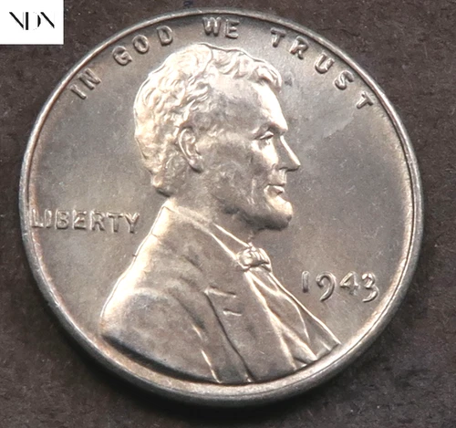 1943 STEEL Lincoln Wheat Penny Cent - Gem BU