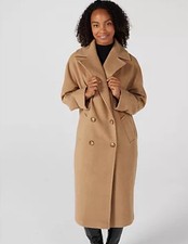 Helene Berman 4 Button Double Breasted Wool Blend Coat With Welt Pockets Size 10