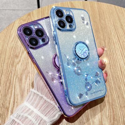Schutz Tasche Case Cover Für iPhone 15 Pro Max Bling Glitzer Silikon Handyhülle