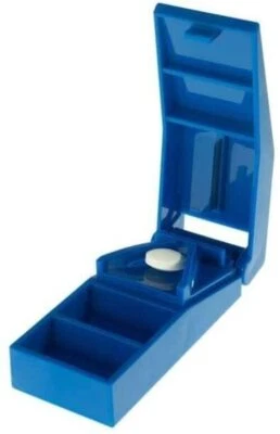 GLOBAL PARTNER Pillenzerteiler Medikamentenhalbierer Pillenteiler Tablettenteiler Pillenbox