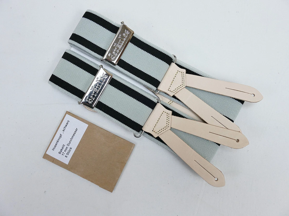 Bretelle Uomo Vintage Y-Back In Pelle Regolabili - Bronson, Colore Kaki - Foto 3