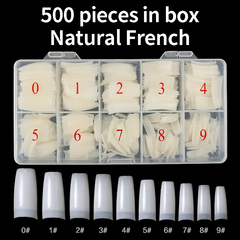 500pc Nail Tip sets Clear or Natural - Image 2 of 2