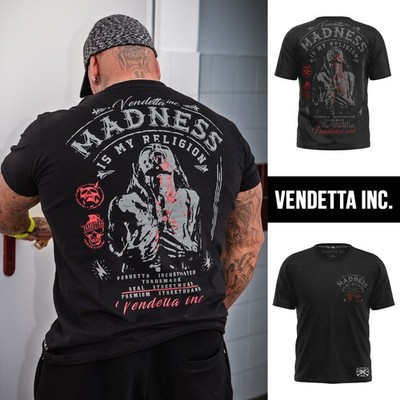 Vendetta Inc. Herren Rundhals kurzarm T Shirt Madness schwarz VD-1130 - Print 
