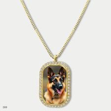 Gorgeous Cute German Shepherd Dog Breed Fashion Pendant Necklace Chain Printed D