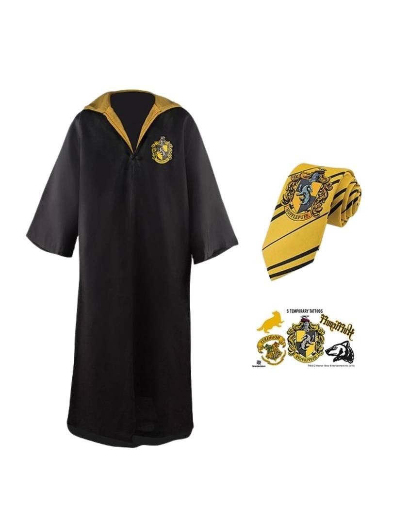 Oficial Harry Potter Hufflepuff Adultos Disfraz Casa Bata Corbata Tatuajes Día del Libro