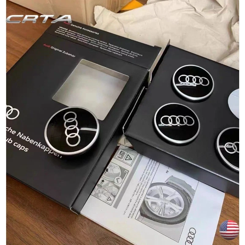 Tapacubos centrales flotantes 4 piezas/61 mm aptos para Audi A3 A4 A5 A6 Q3 Q5 Q7 Q8 Foto 3 de 4