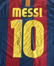 LIONEL MESSI SIGNED BARCELONA JERSEY BAS BECKETT LOA