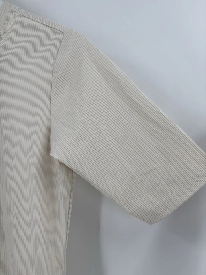 Spanx Suit Yourself Bodysuit Womens XL Ivory Cream Short Sleeves Ribbed Knit - Image 2 of 4